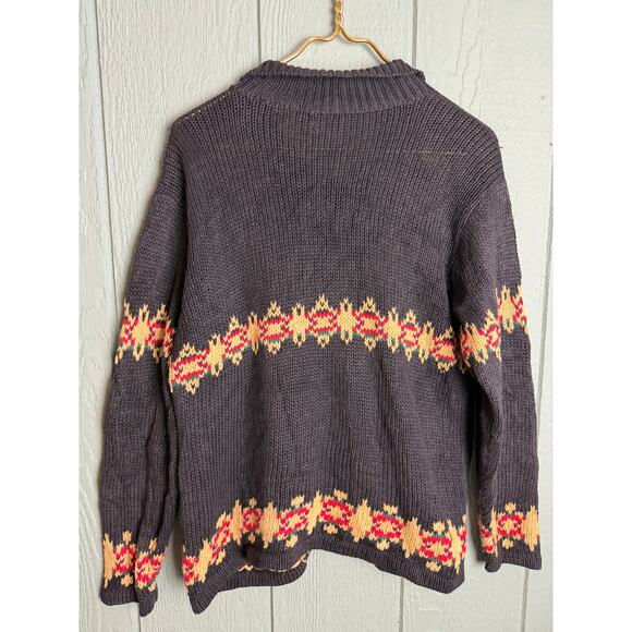 Vintage 90s Christmas Stocking Embroidered Zip-Up Sweater – Women’s Medium - Picture 6 of 6